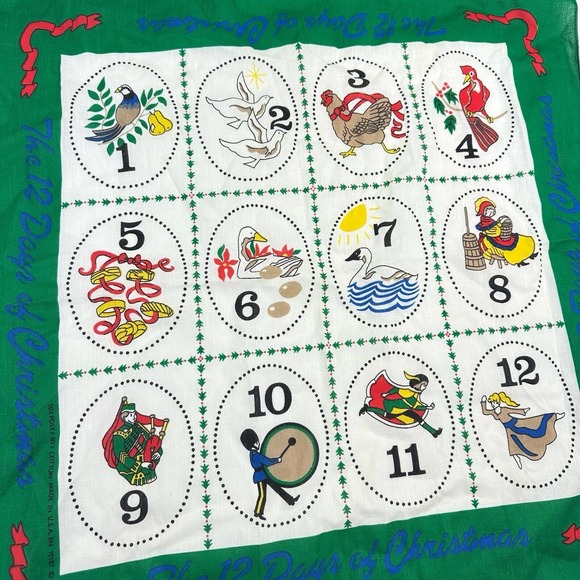 Sunweave Linen Cotton Napkin 12 Days of Christmas Vintage - Picture 3 of 6